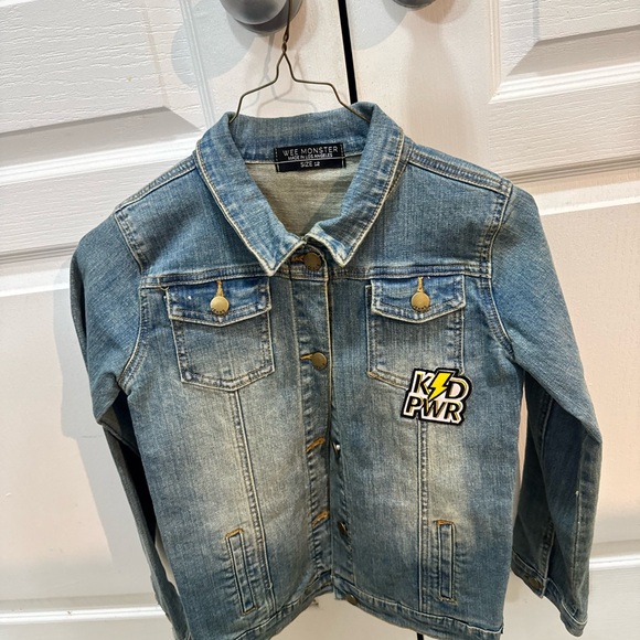 wee monster Other - Kid Monster Light Blue Denim Jacket with KID PWR Patch